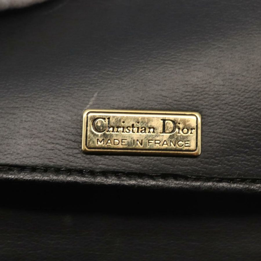 【日本直送】Christian Dior 黑色金色皮革肩背包 正品 BA6146-10