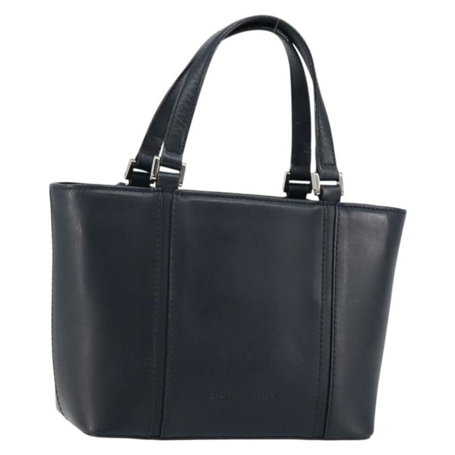 【日本直送】BURBERRY 手提包 皮革 海軍藍 銀色 正品 BA6227-0