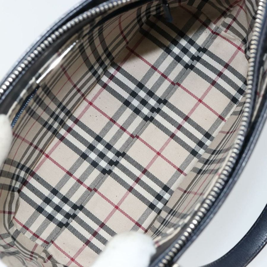 【日本直送】BURBERRY 手提包 皮革 海軍藍 銀色 正品 BA6227-11