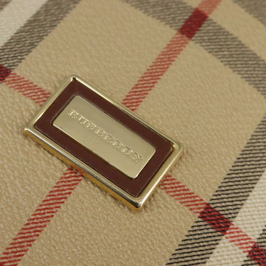 【日本直送】BURBERRY Nova 格紋雙肩包 PVC 米色 金色 正品 144466-16