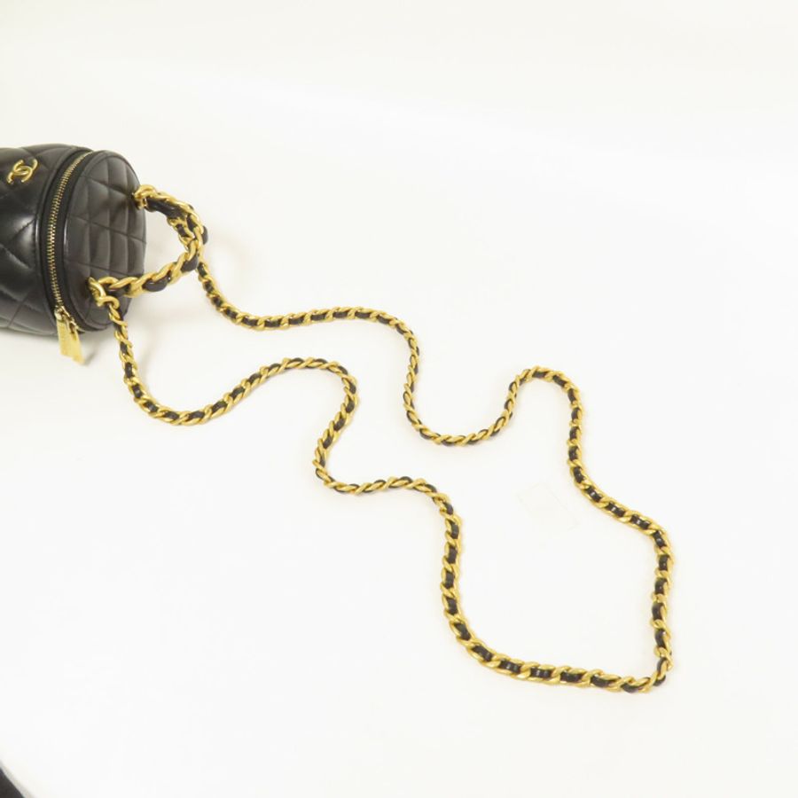 CHANEL 牛皮皮革Chain Shoulder金扣手挽肩背兩用袋-4