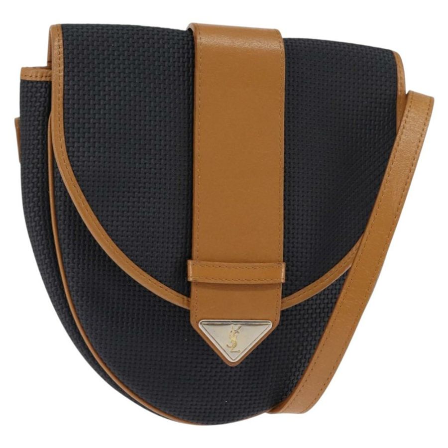 【日本直送】SAINT LAURENT 肩背包 塗層帆布 黑色 棕色 金色 正品 144544-0