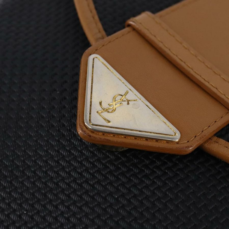 【日本直送】SAINT LAURENT 肩背包 塗層帆布 黑色 棕色 金色 正品 144544-9