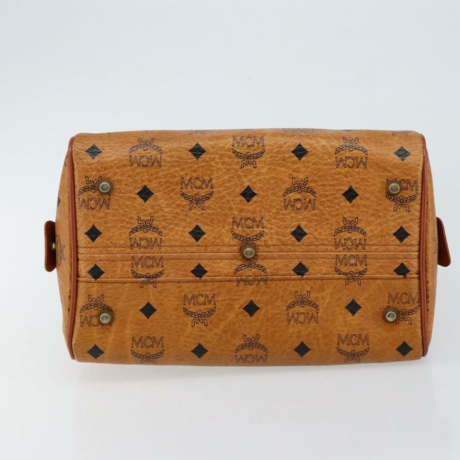 【日本直送】MCM Logoogram Vicetos 波士頓包 PVC 皮革 棕色 金色 正品 145190-4