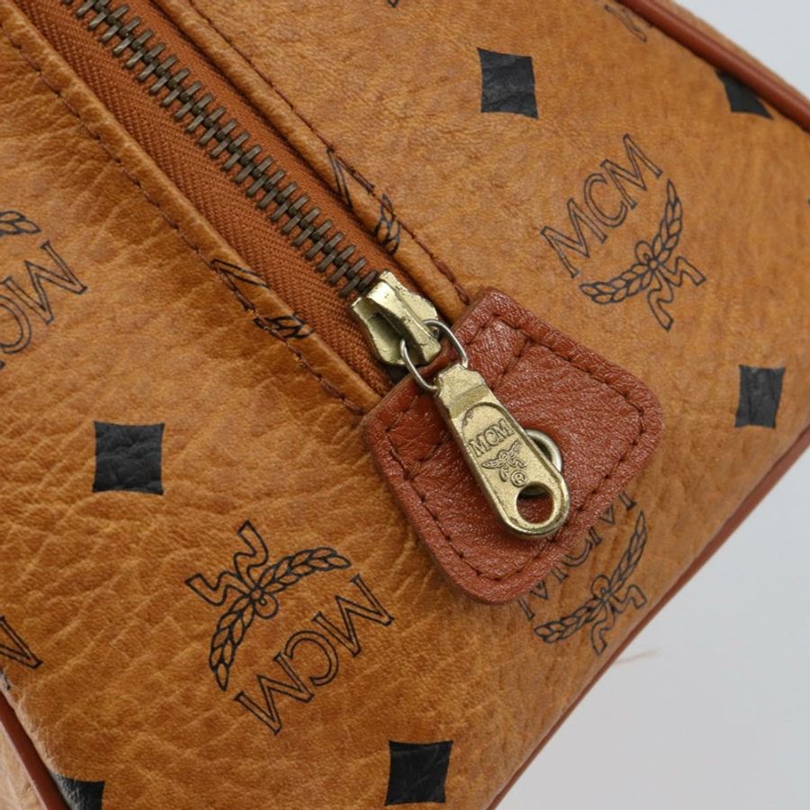 【日本直送】MCM Logoogram Vicetos 波士頓包 PVC 皮革 棕色 金色 正品 145190-16