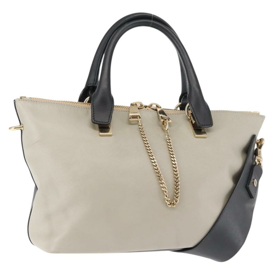 【日本直送】Chloe Bailey 手提包 皮革 兩用 黑色 米色 金色 正品 am9201-0