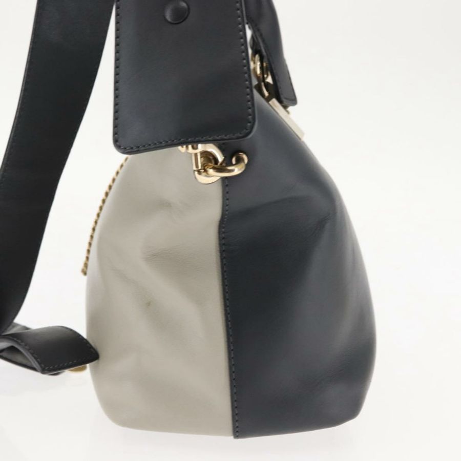 【日本直送】Chloe Bailey 手提包 皮革 兩用 黑色 米色 金色 正品 am9201-3