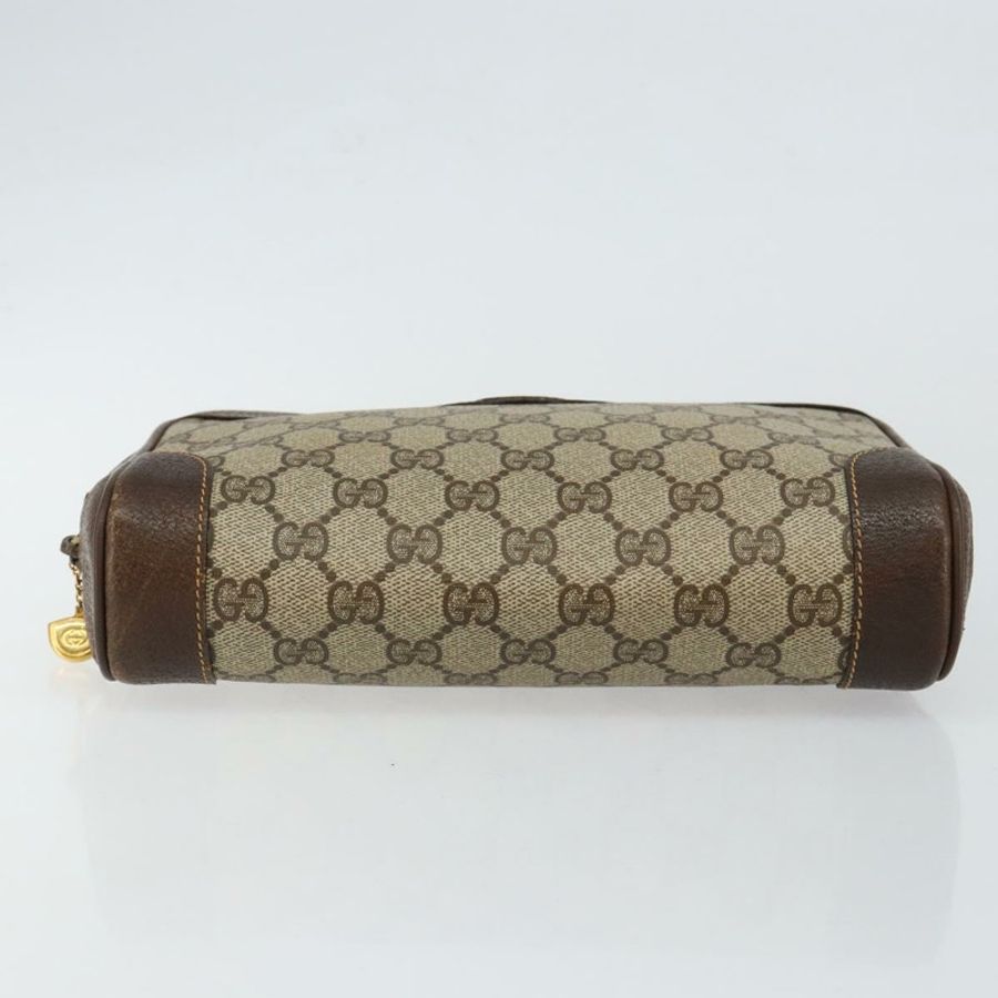 【日本直送】GUCCI GG Supreme 手拿包 PVC 米色 金色 014 89 0094 Auth am9221-5
