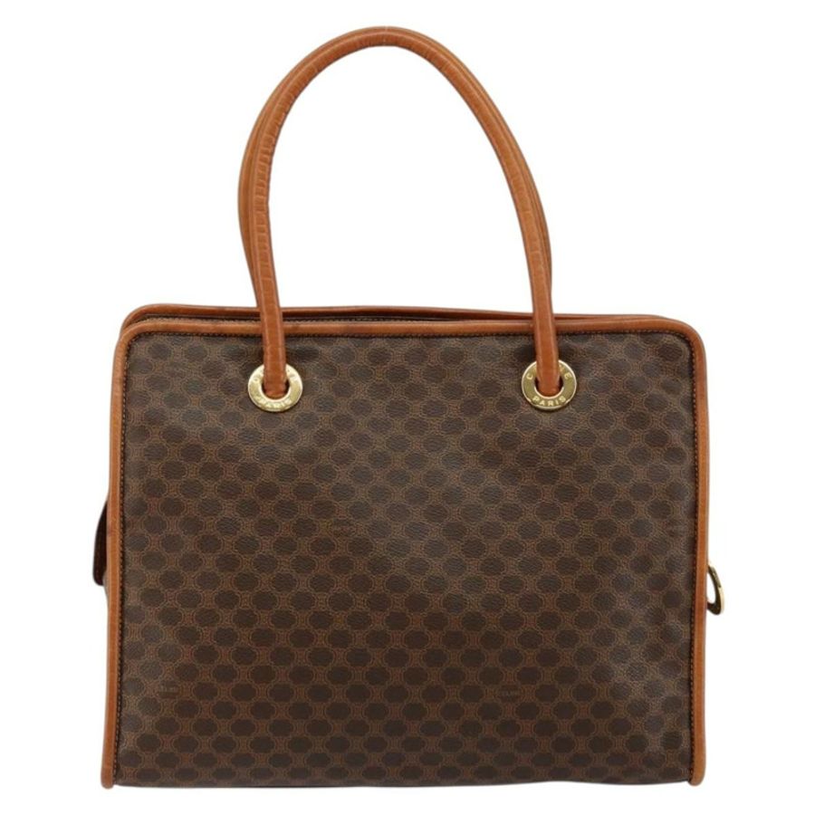 【日本直送】CELINE Macadam帆布手提包 PVC棕色金色 正品 146433-1