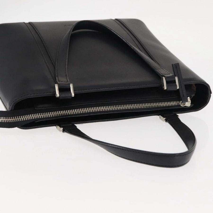 【日本直送】BURBERRY 手提包 皮革 黑色 銀色 正品 am9355-5