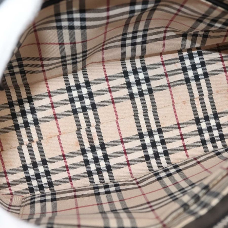 【日本直送】BURBERRY 手提包 皮革 黑色 銀色 正品 am9355-11