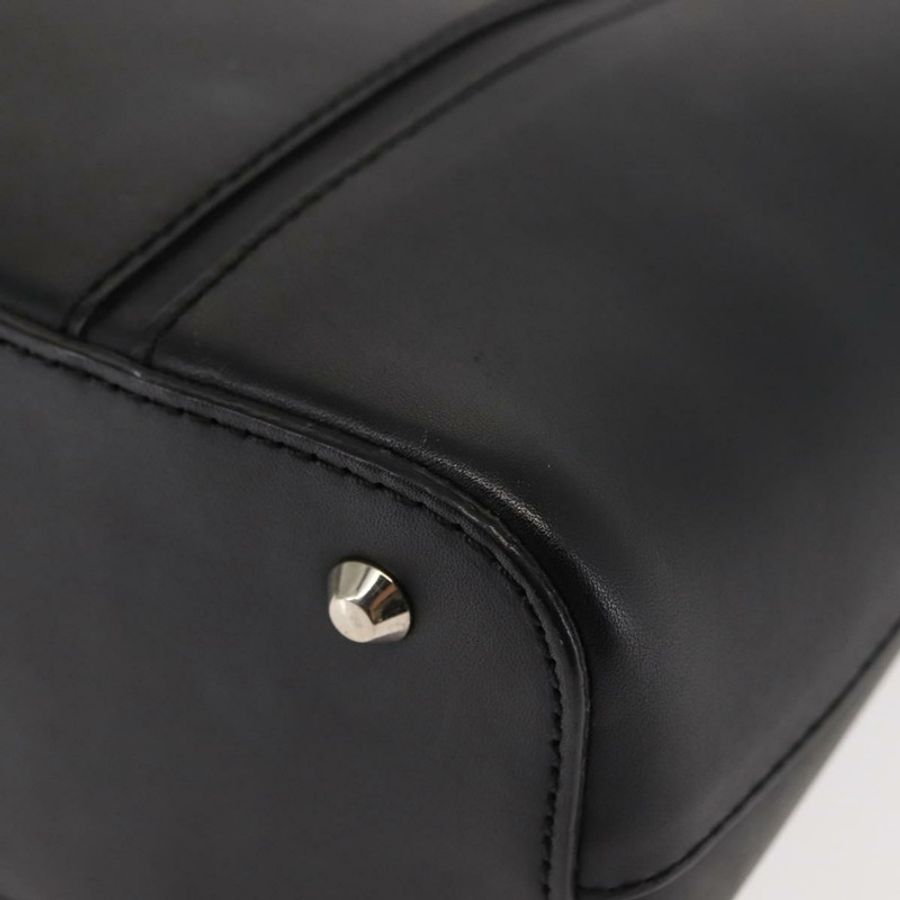 【日本直送】BURBERRY 手提包 皮革 黑色 銀色 正品 am9355-13