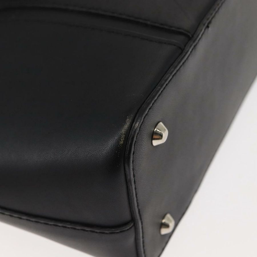 【日本直送】BURBERRY 手提包 皮革 黑色 銀色 正品 am9355-14