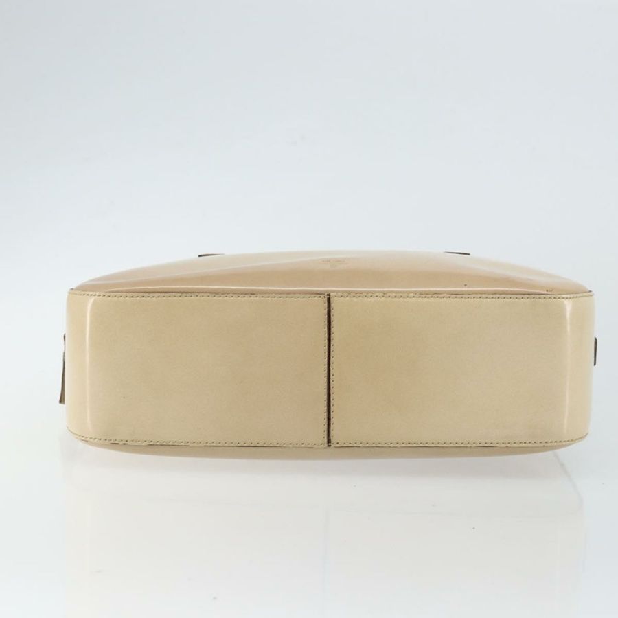 【日本直送】PRADA 手提包 漆皮 米色 銀色 正品 BA6605-4