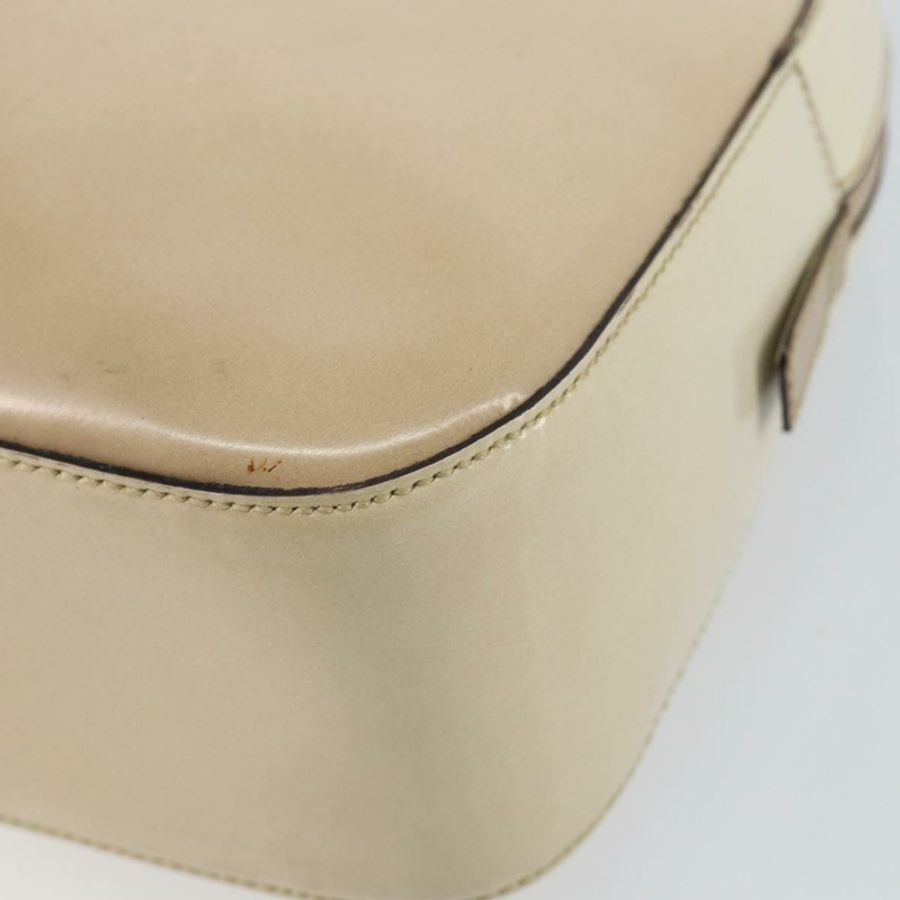 【日本直送】PRADA 手提包 漆皮 米色 銀色 正品 BA6605-13