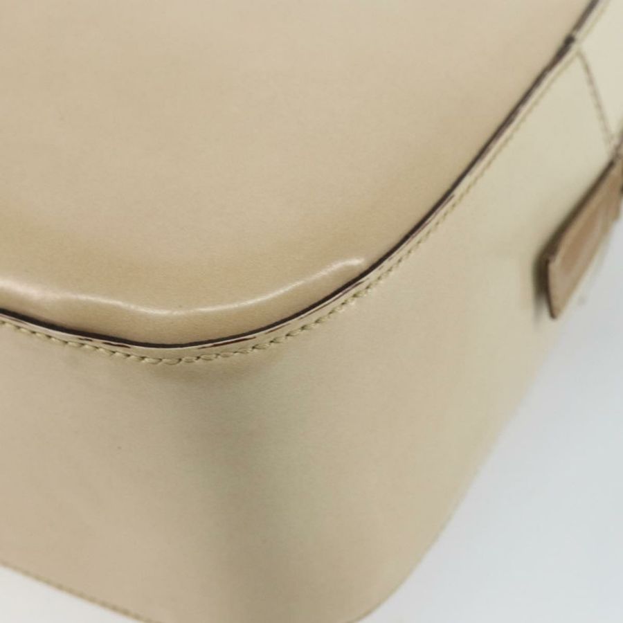 【日本直送】PRADA 手提包 漆皮 米色 銀色 正品 BA6605-15