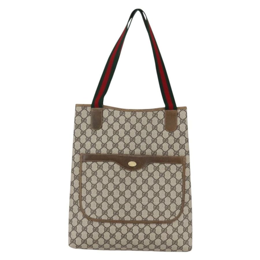 【日本直送】GUCCI GG Supreme Web Sherry Line 手提包 PVC 米色 37 02 2140 正品 ep11172-12