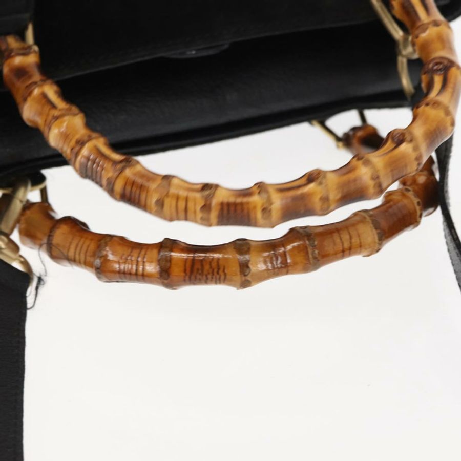 【日本直送】GUCCI 竹節手提包 麂皮 兩用 黑色 正品 BA6753-6
