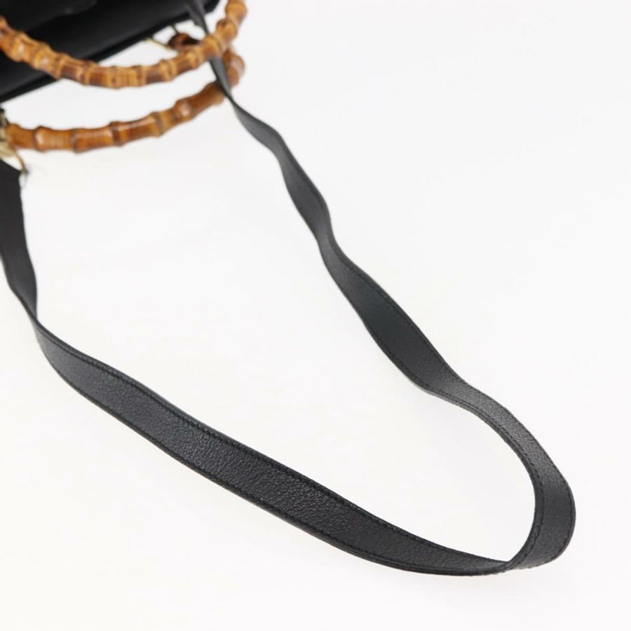 【日本直送】GUCCI 竹節手提包 麂皮 兩用 黑色 正品 BA6753-7