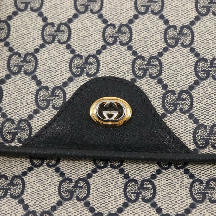【日本直送】GUCCI GG Supreme 手提包 PVC 皮革 海軍藍 正品 BA6754-16