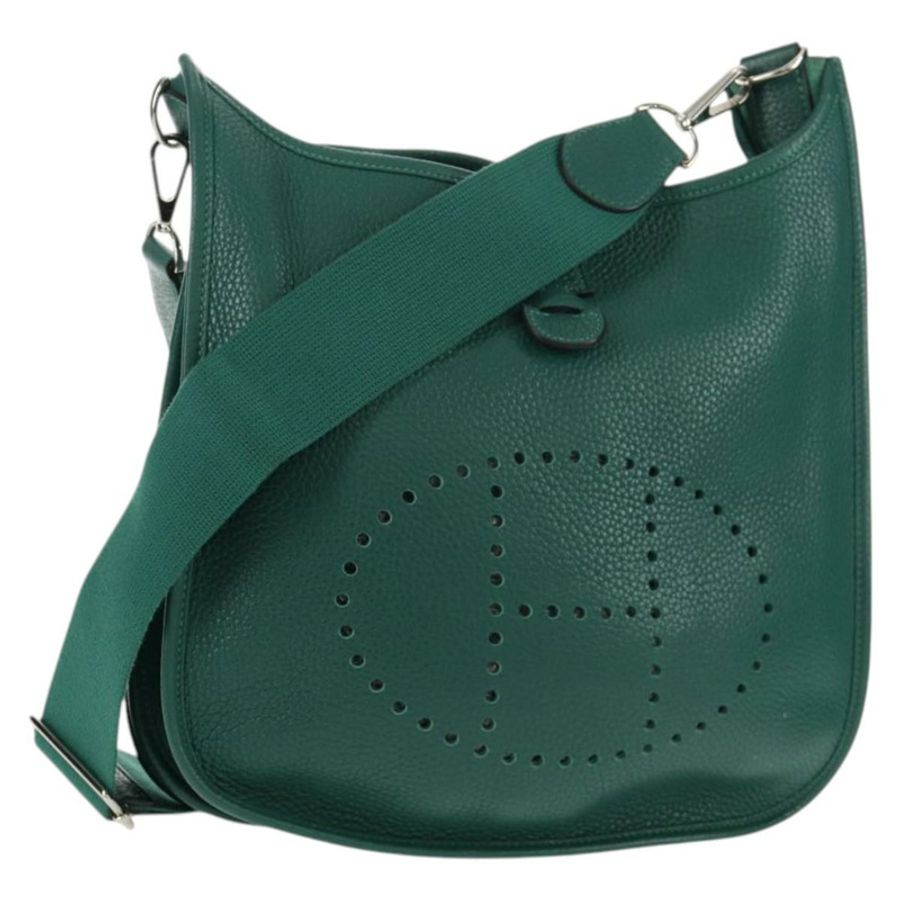 【日本直送】愛馬仕 Evelyn 3 PM 單肩包 Taurillon Clemence 綠色 正品 BA6847A-0