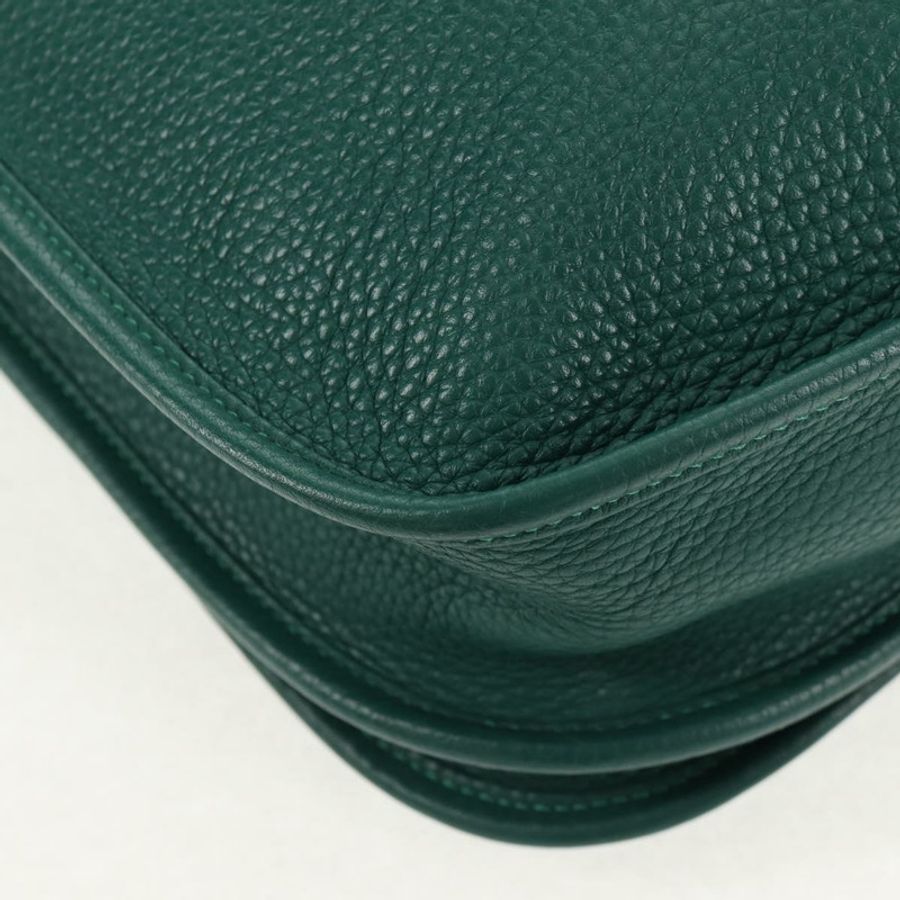 【日本直送】愛馬仕 Evelyn 3 PM 單肩包 Taurillon Clemence 綠色 正品 BA6847A-14