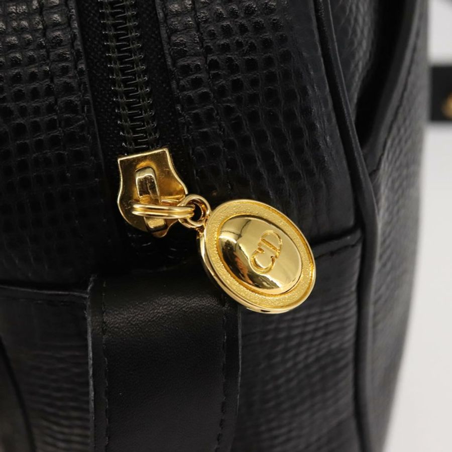 【日本直送】Christian Dior 黑色金色皮革肩背包,正品編號 146794-9