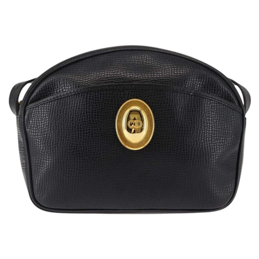 【日本直送】Christian Dior 黑色金色皮革肩背包,正品編號 146794-12