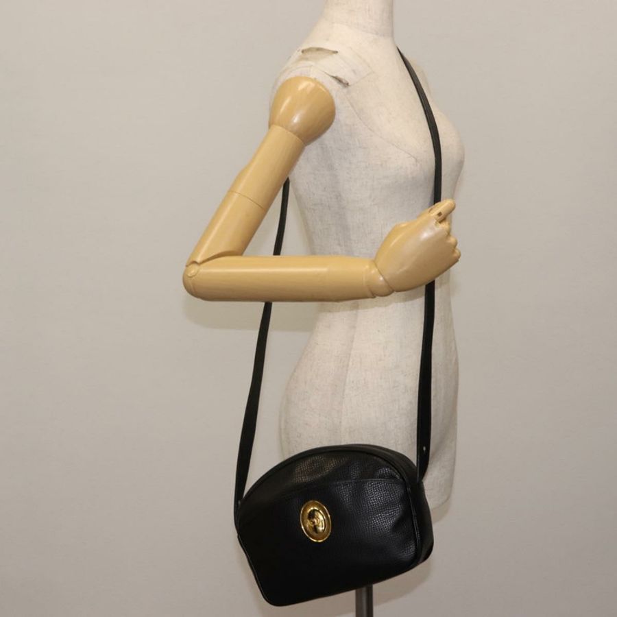【日本直送】Christian Dior 黑色金色皮革肩背包,正品編號 146794-20