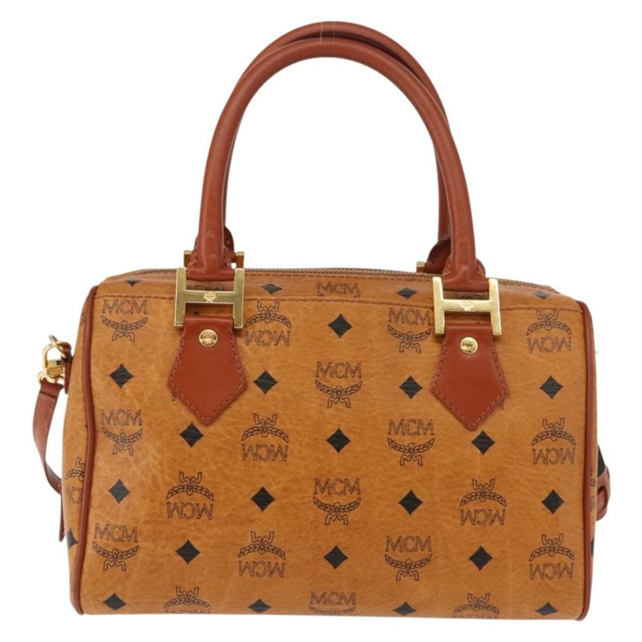 【日本直送】MCM Vicetos Logoogram 手提包 PVC 兩用棕色金色 正品 BA5195-1