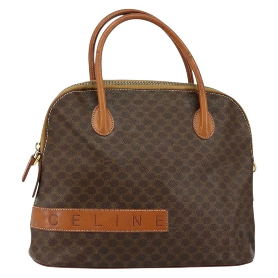 【日本直送】CELINE Macadam帆布手提包 PVC皮革 棕色 金色 正品 146628-0