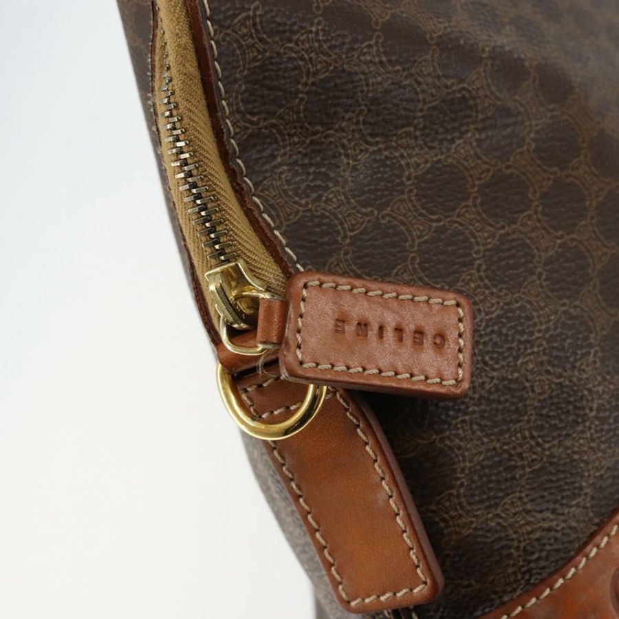 【日本直送】CELINE Macadam帆布手提包 PVC皮革 棕色 金色 正品 146628-8