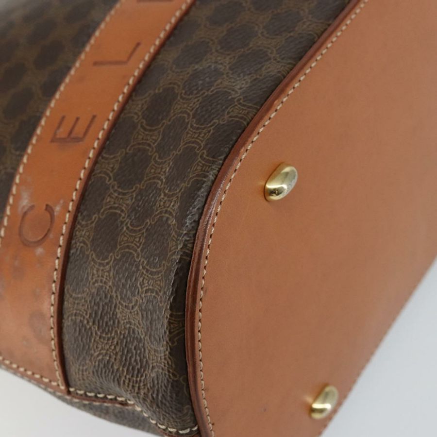【日本直送】CELINE Macadam帆布手提包 PVC皮革 棕色 金色 正品 146628-14