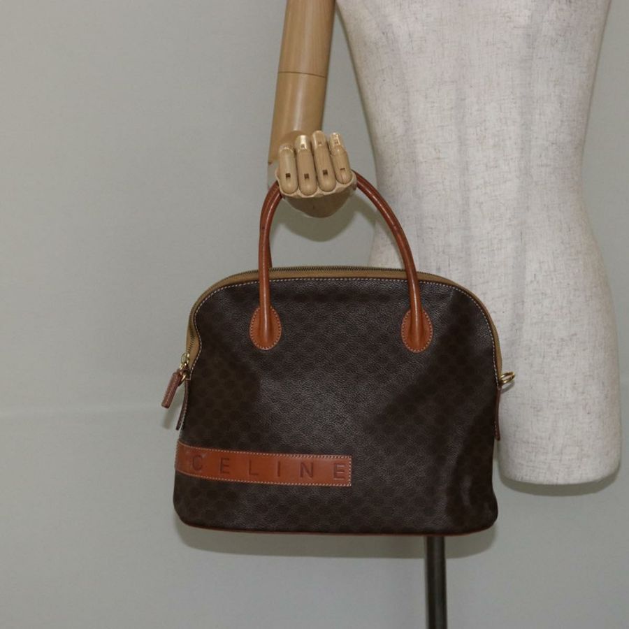【日本直送】CELINE Macadam帆布手提包 PVC皮革 棕色 金色 正品 146628-21