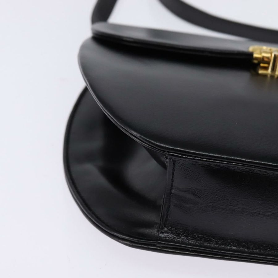 【日本直送】Christian Dior 黑色金色皮革肩背包，正品編號 146644-8