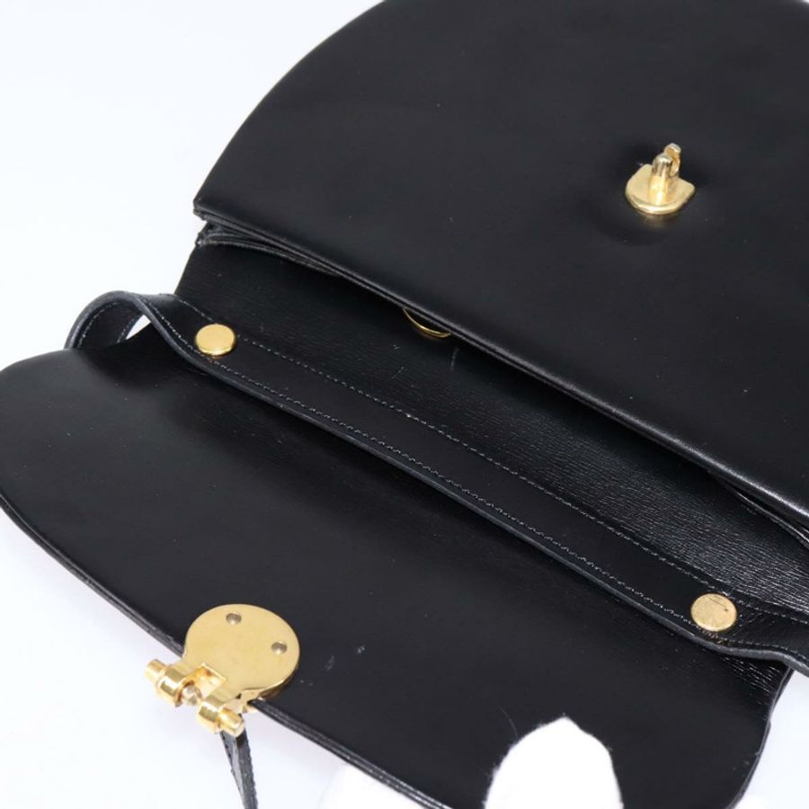 【日本直送】Christian Dior 黑色金色皮革肩背包，正品編號 146644-9