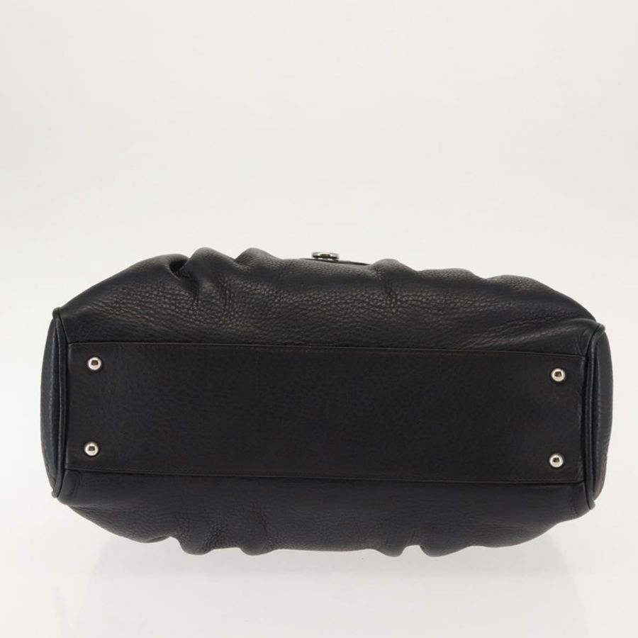 【日本直送】Salvatore Ferragamo Gancini 單肩包,黑色銀色皮革,正品編號 146635-4
