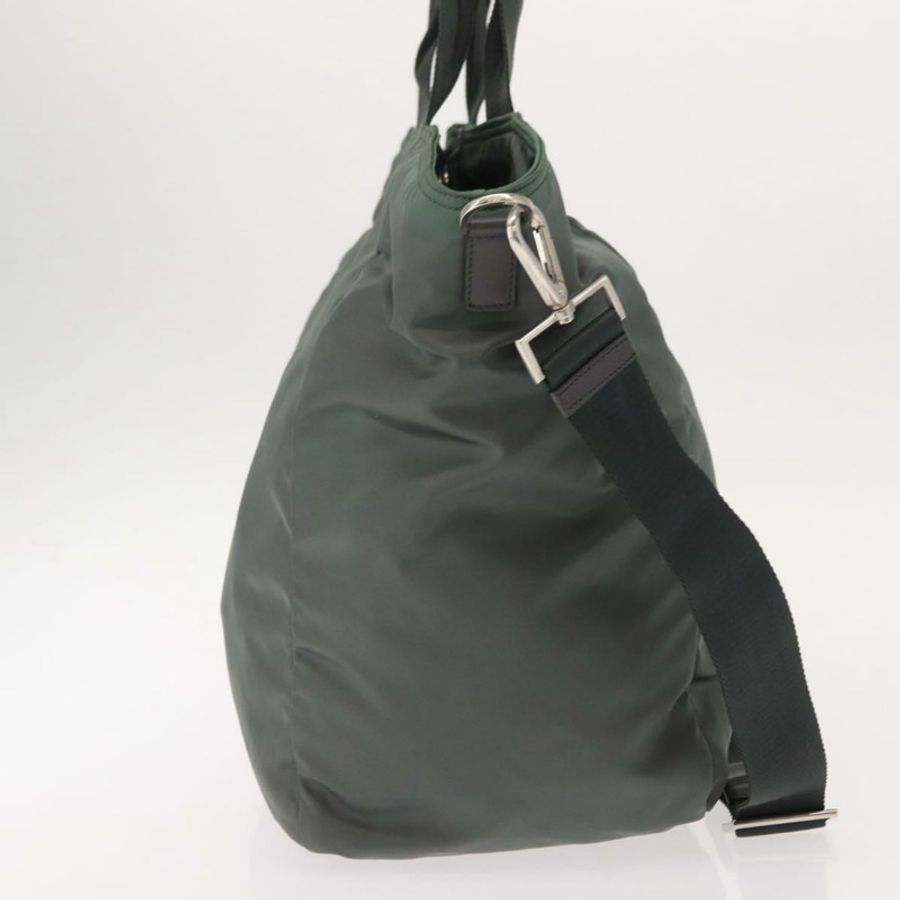 【日本直送】PRADA 尼龍雙肩托特包 卡其色 銀色 正品 146790-3