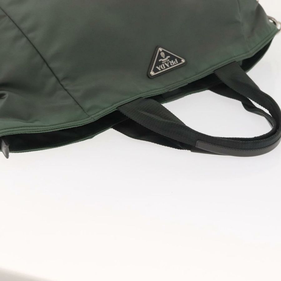 【日本直送】PRADA 尼龍雙肩托特包 卡其色 銀色 正品 146790-5