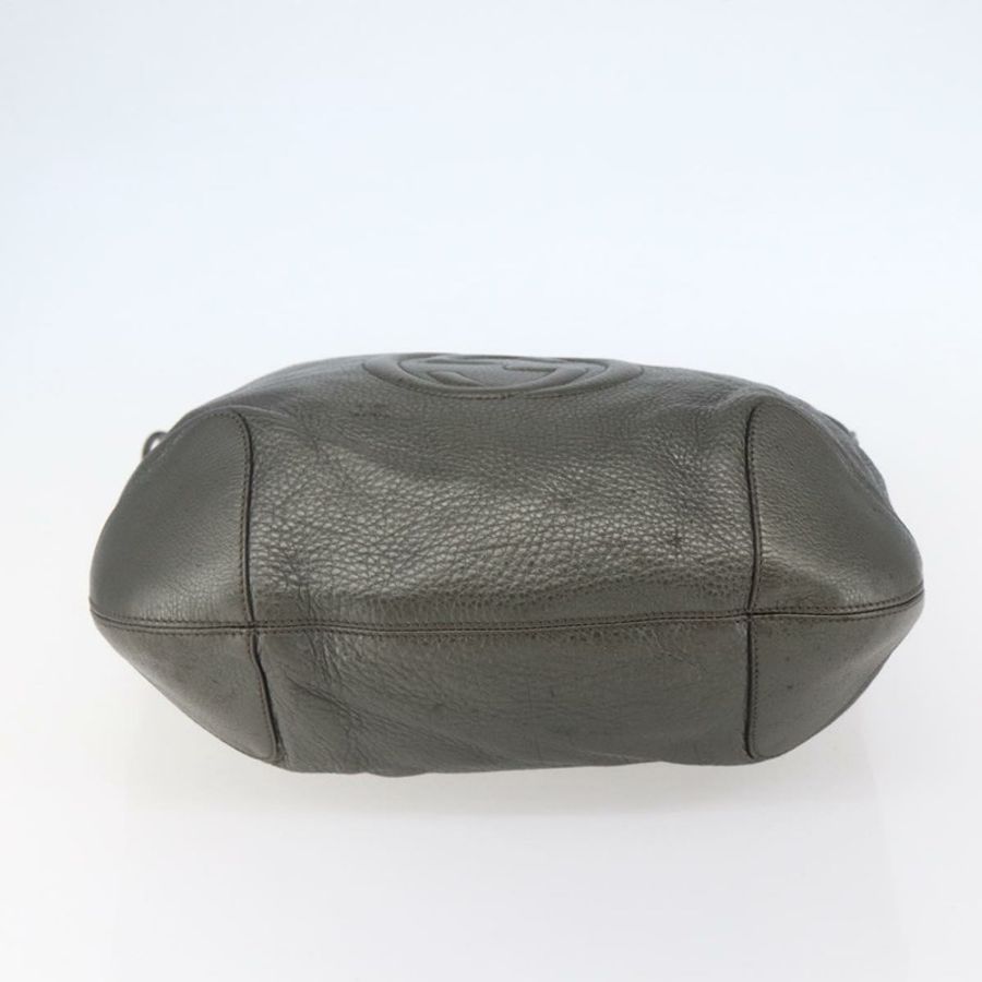 【日本直送】GUCCI Soho 鏈條單肩包 皮革 銀色 326706 正品 yk19690-4