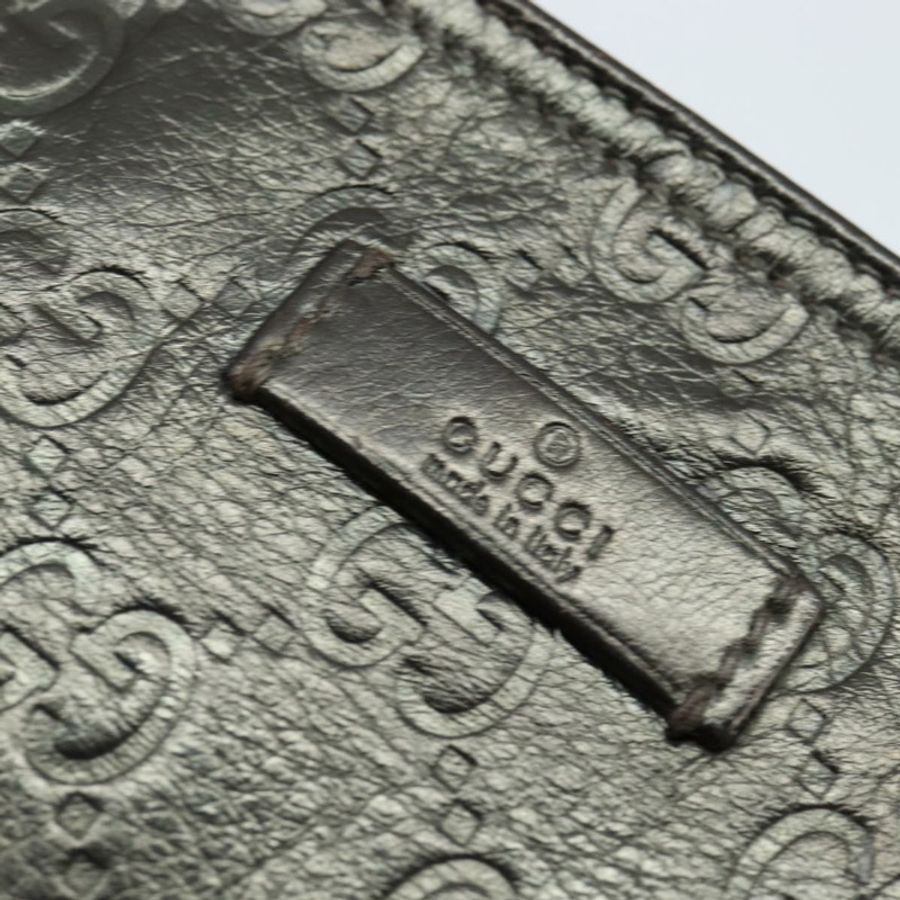 【日本直送】GUCCI Guccissima GG帆布單肩包 皮革 灰色 金色 201538 正品 147723-9