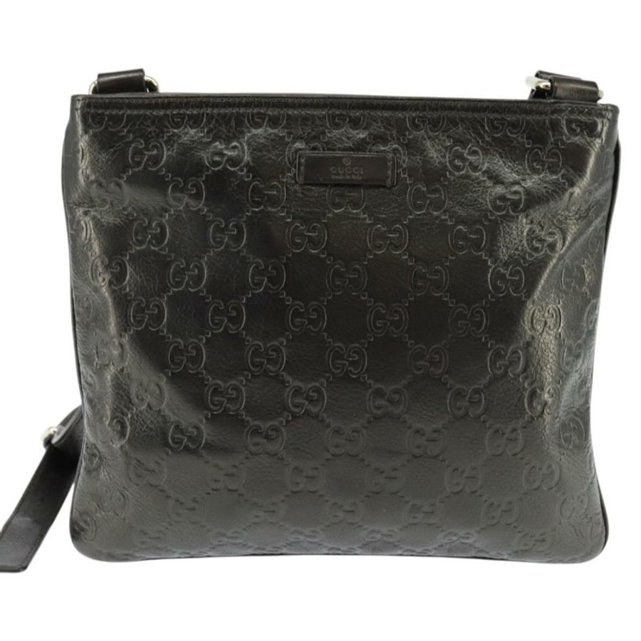 【日本直送】GUCCI Guccissima GG帆布單肩包 皮革 灰色 金色 201538 正品 147723-12
