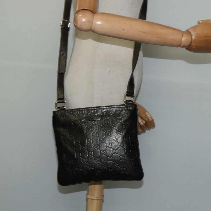 【日本直送】GUCCI Guccissima GG帆布單肩包 皮革 灰色 金色 201538 正品 147723-20