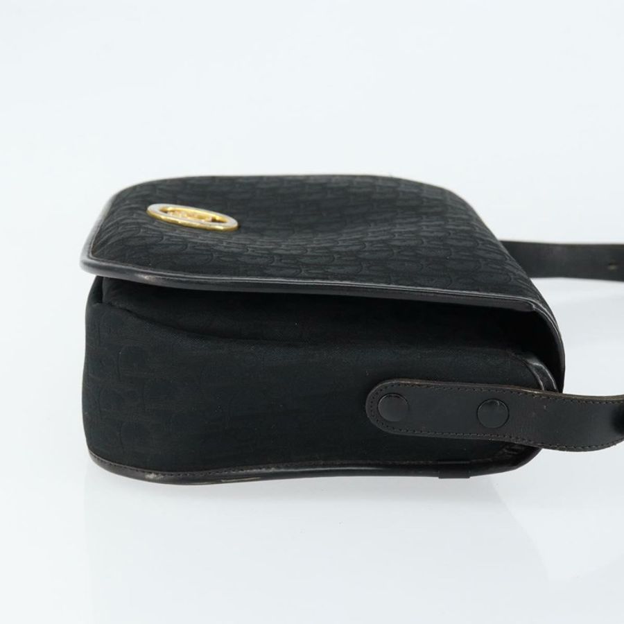【日本直送】Christian Dior Trotter帆布肩背包 黑色 金色 正品 146914-2