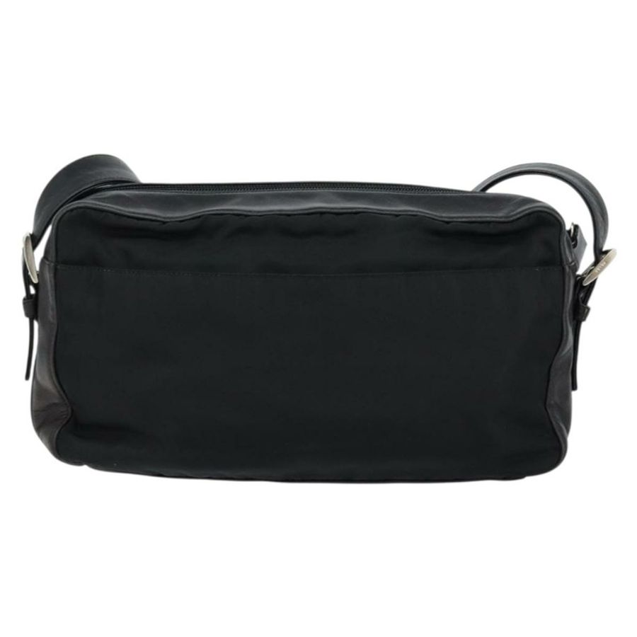 【日本直送】PRADA 單肩包 尼龍皮革 黑色 銀色 正品 121352-1