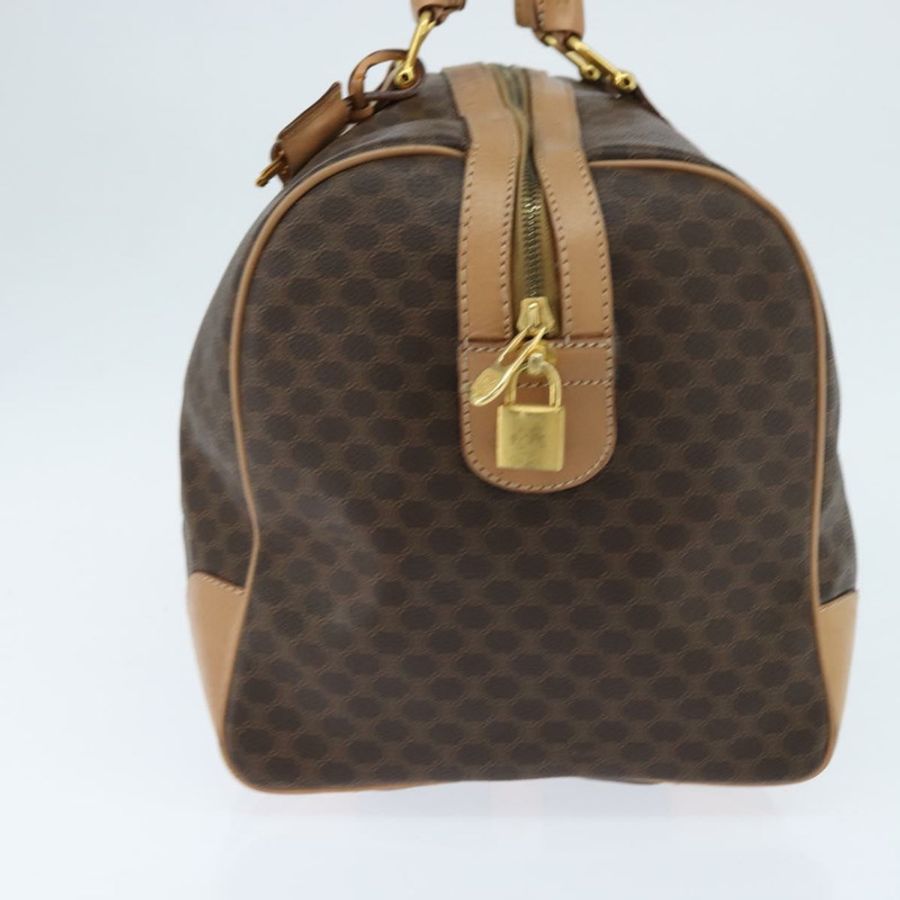 【日本直送】CELINE Macadam帆布波士頓包 PVC皮革 棕色 金色 正品 121362-2