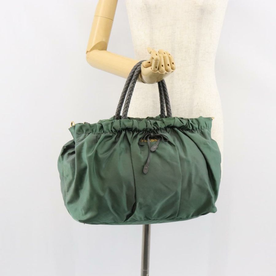 【日本直送】PRADA 尼龍綠金色手提包 正品 146925-22