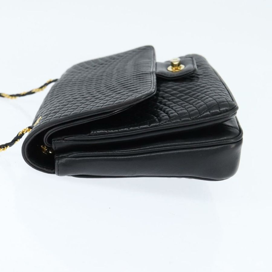 【日本直送】BALLY 鏈條單肩包 皮革 黑色 金色 正品 BA7303-2