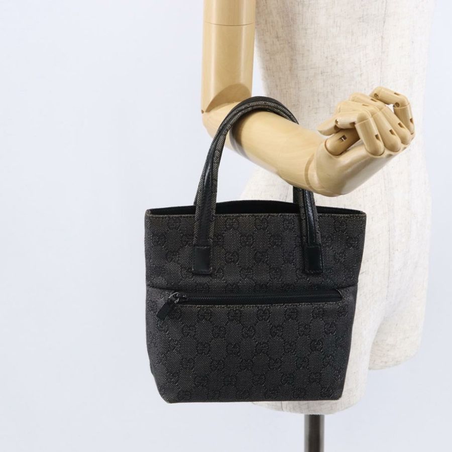【日本直送】GUCCI GG帆布手提包 暢貨 黑色 銀色 105651 正品 148837-21