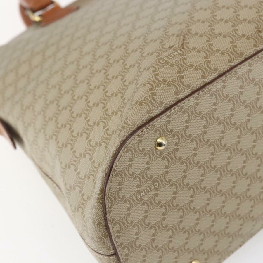 【日本直送】CELINE Macadam帆布手提包 PVC 兩用 米色 金色 正品 fm4931-17
